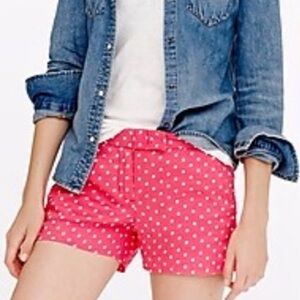J. Crew Pink Polka Dot Linen Shorts